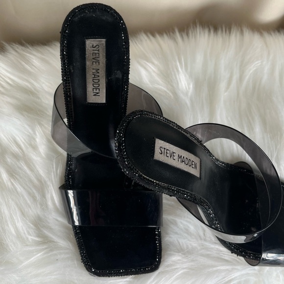 Steve Madden Black Strappy Heels - Picture 7 of 12